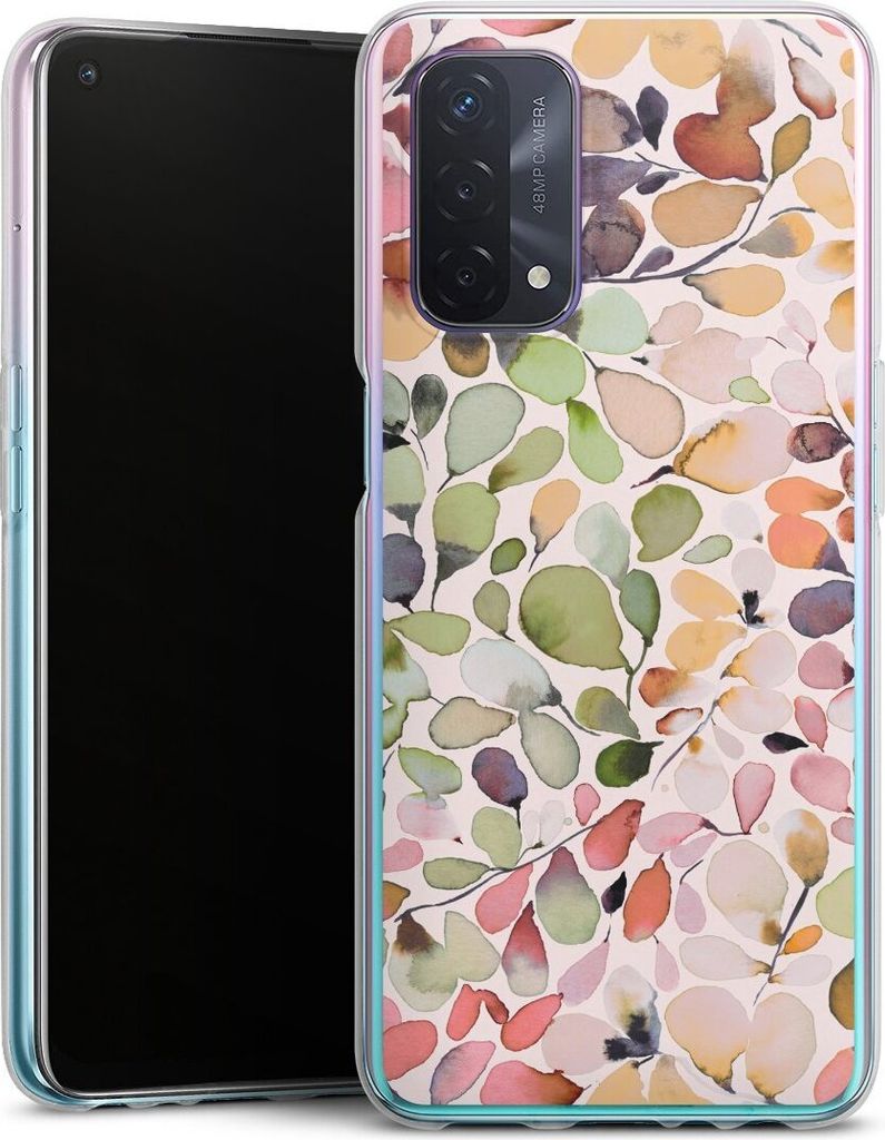 DeinDesign Handyhülle für Oppo A54 5G Silikon Hülle Case Smartphone Schutzhülle Muster Pattern Eukalyptus