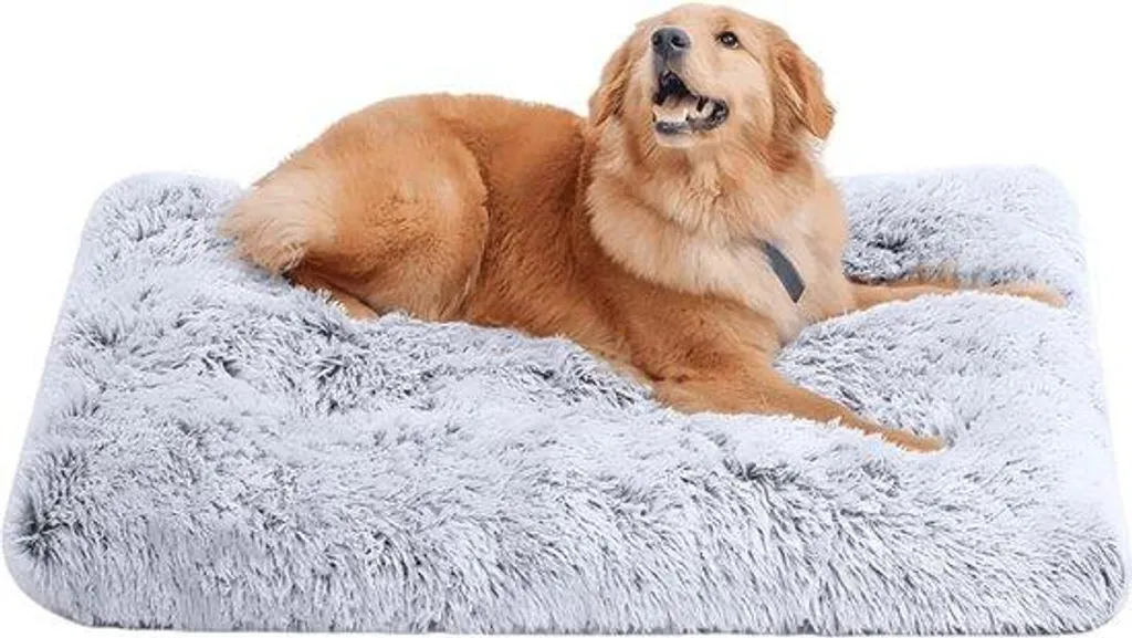 Panier pour chien lavable et antidérapant 65x48 cm en peluche gris zen