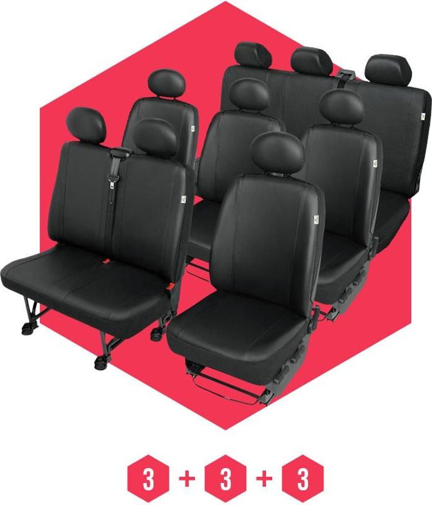 Sitzbezüge für VW T6 (15-) 9 Sitze SET Autositzbezüge Schonbezüge