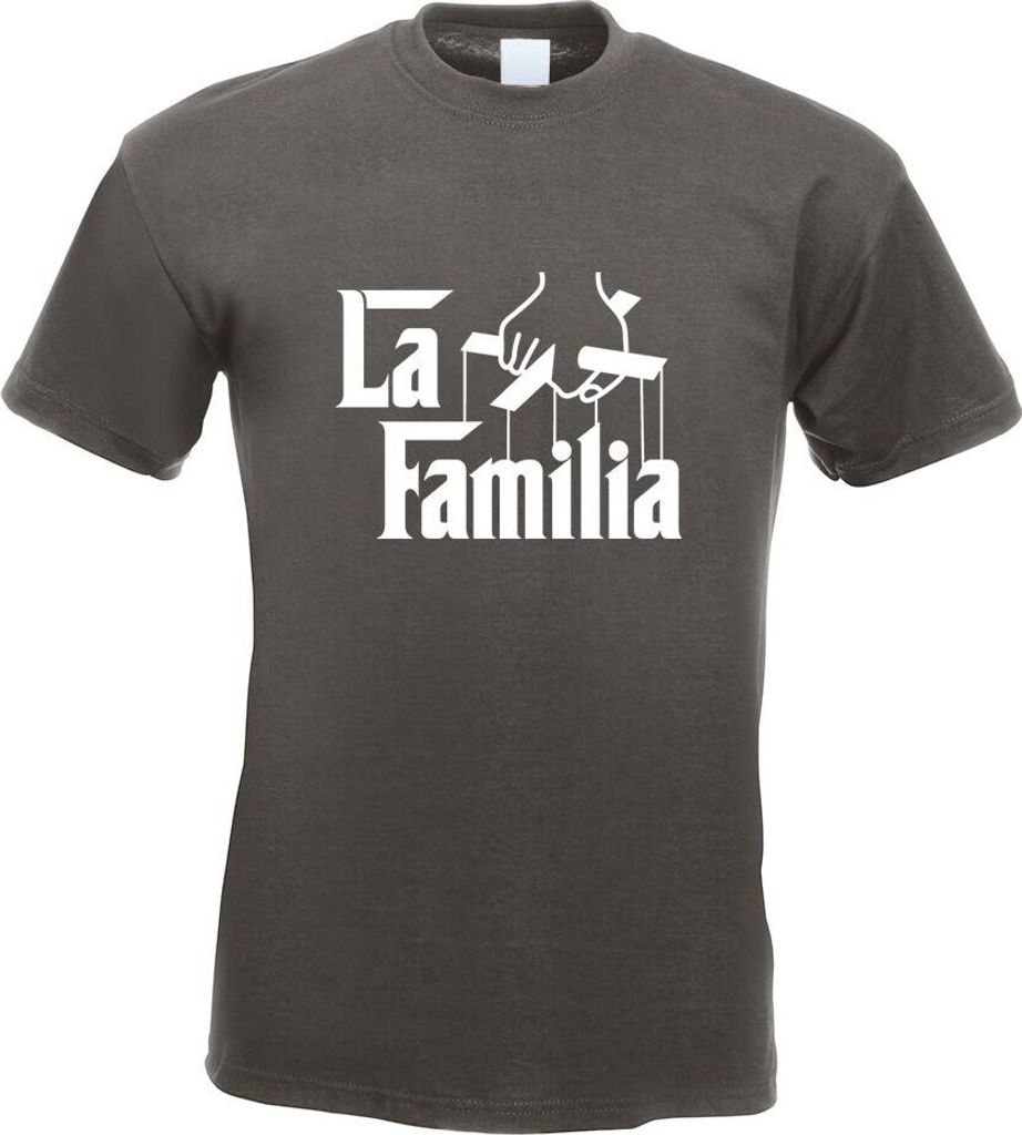 Kiwistar - T-Shirt - Graphit - La Familia Marionette Film Mafia Motiv Bedruckt Funshirt Design Print - mit Motiv Bedruckt - Funshirt Design - Sport...