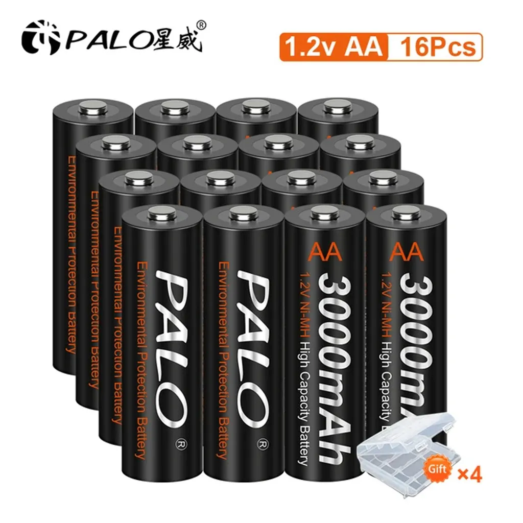 Batterie AA 2000mAh Rechargeable Ni-MH Haute Performance Pack de 16PCS