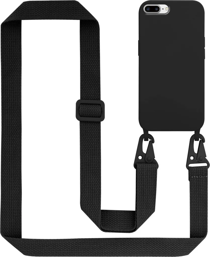 Cadorabo custodia protettiva per Apple iPhone 7 PLUS / 7S PLUS / 8 PLUS custodia in nero Custodia a catena per cellulare regolabile in lunghezza