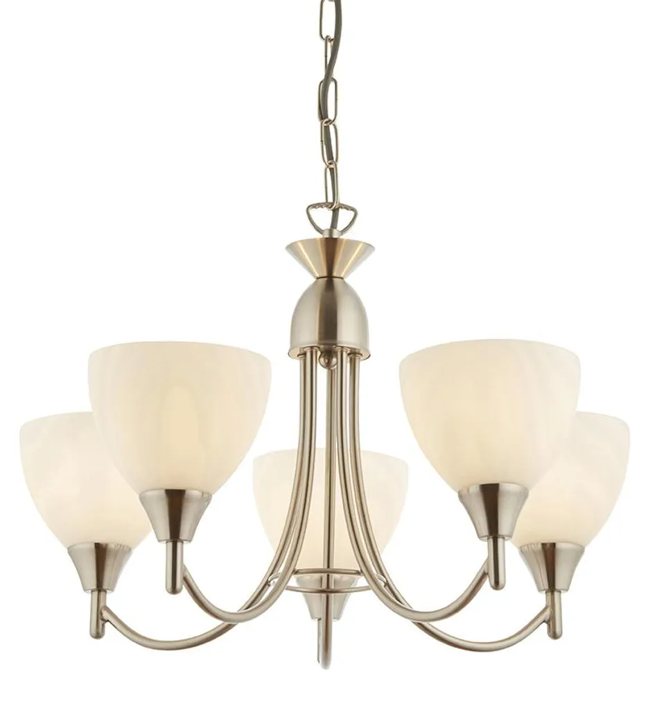 Suspension ALTON Endon pour éclairage salon sombre 5 bras chrome IP20