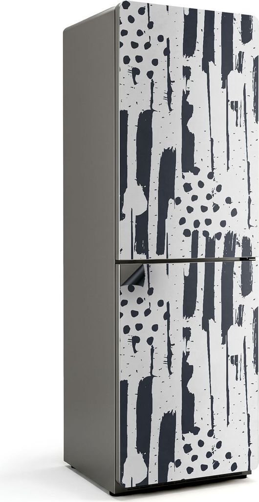 Abstraktes Linienmuster – Magnetische Kühlschrank Abdeckung – Dekorfolie magnetisch Küche – Kühlschrank Magnet Deko – selbstklebende Mag...