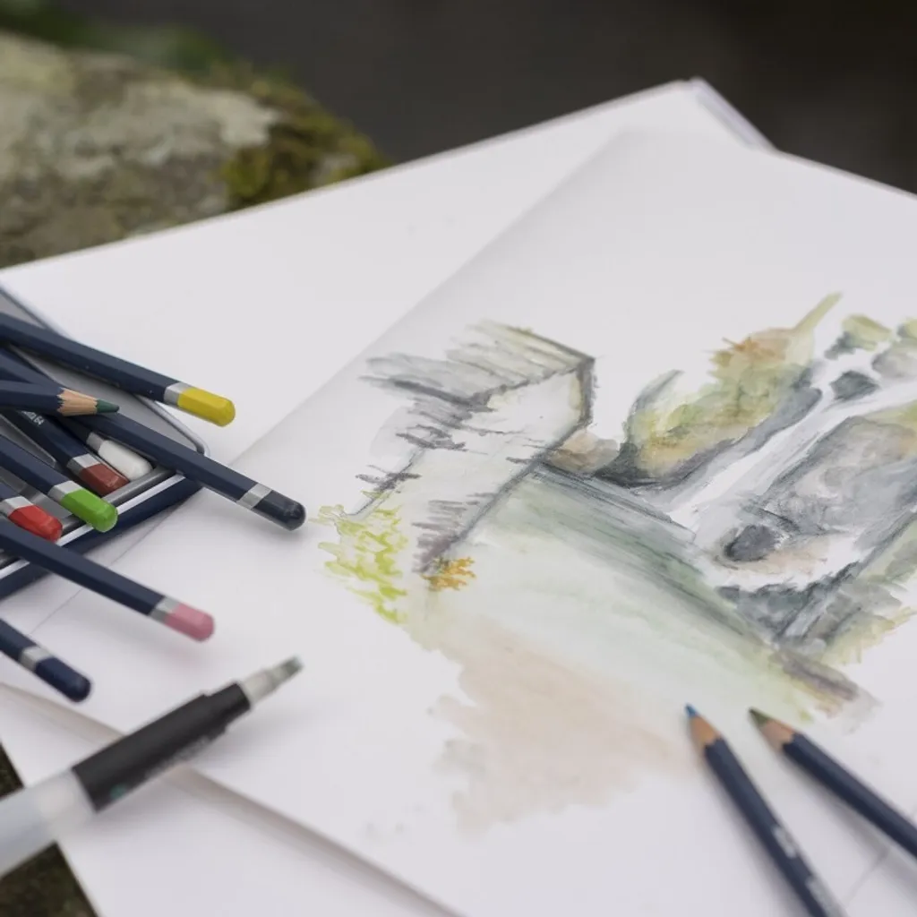 Set de 36 crayons aquarellables Derwent pour techniques mixtes et lavis d'art