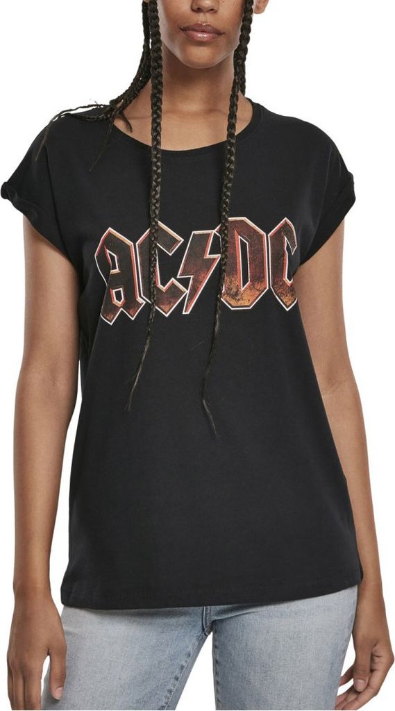 MERCHCODE T-Shirt Damen Voltage Logo schwarz Band-Merch, Bands 100% Baumwolle XL