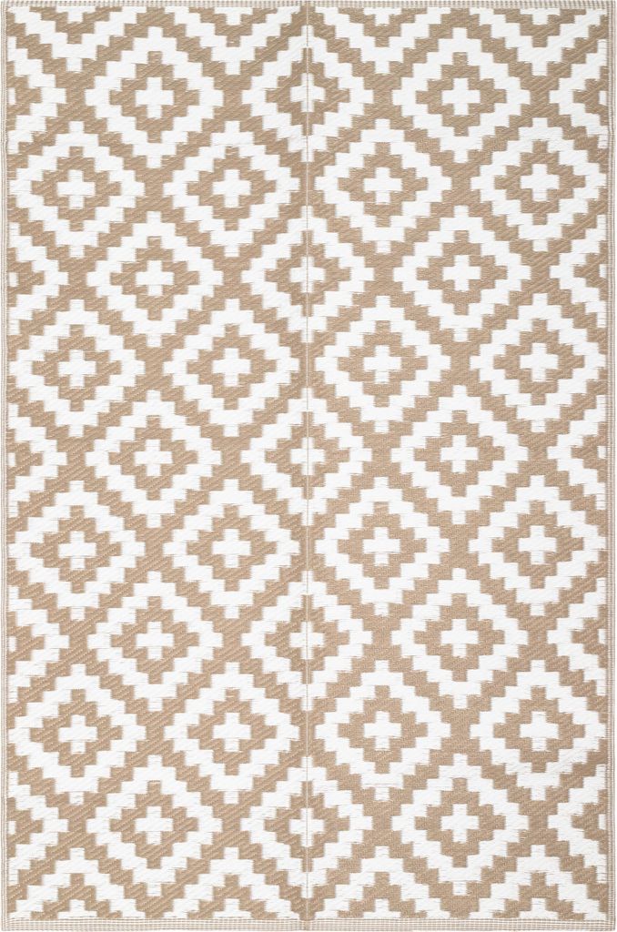 Tapiso Teppich IBIZA Outdoor Weiß Beige Picknick Garten 240 x 330 cm