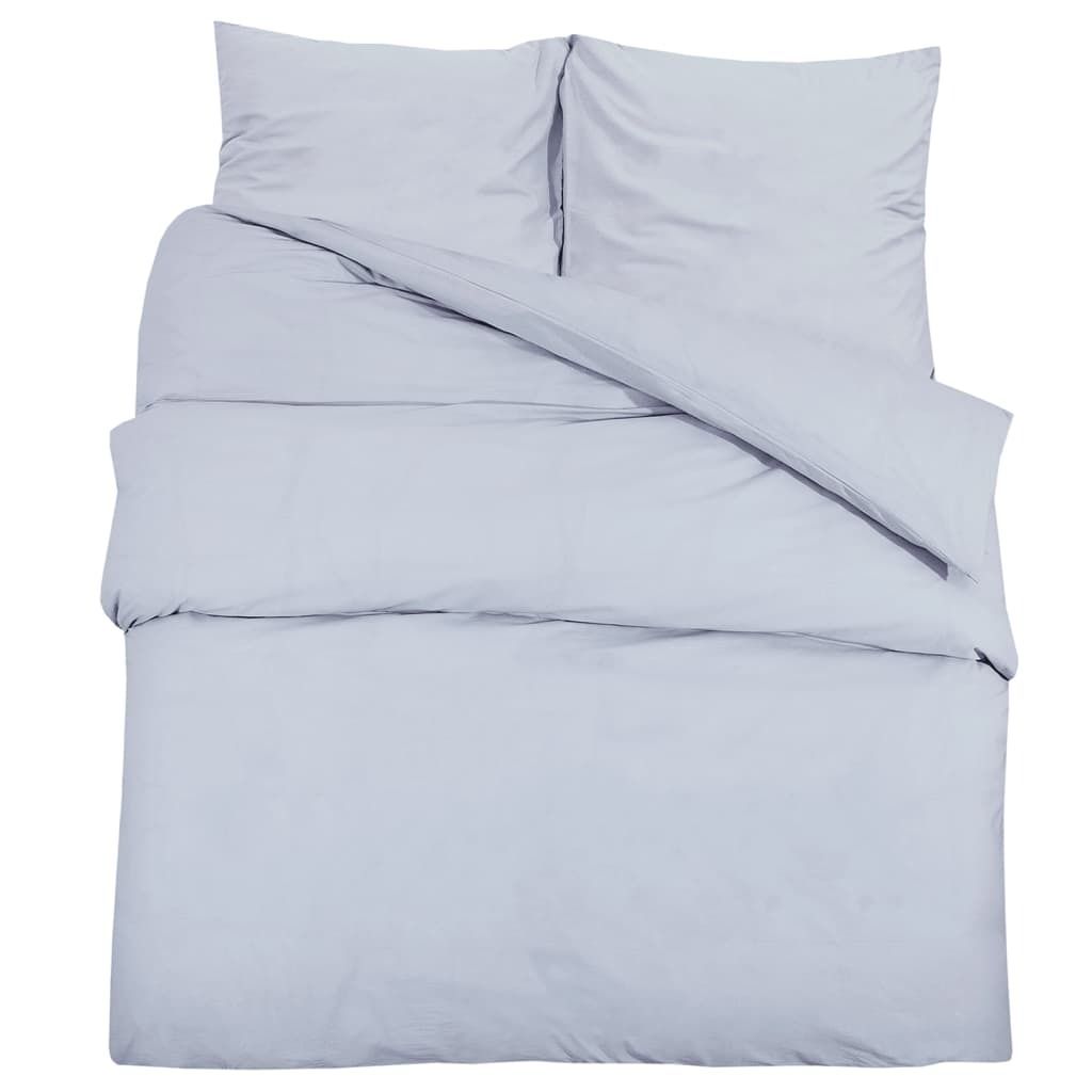 vidaXL Ensemble de literie Gris 200x200 cm Microfibre Image du produit 