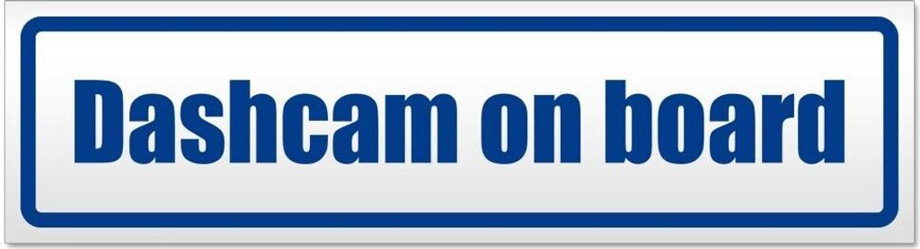 Kiwistar - Autoaufkleber - Verkehrsblau - 45 x 12 cm - Dashcam on Board - Hinweis Aufkleber Sticker für Auto, Kfz, Fahrrad, PKW, LKW