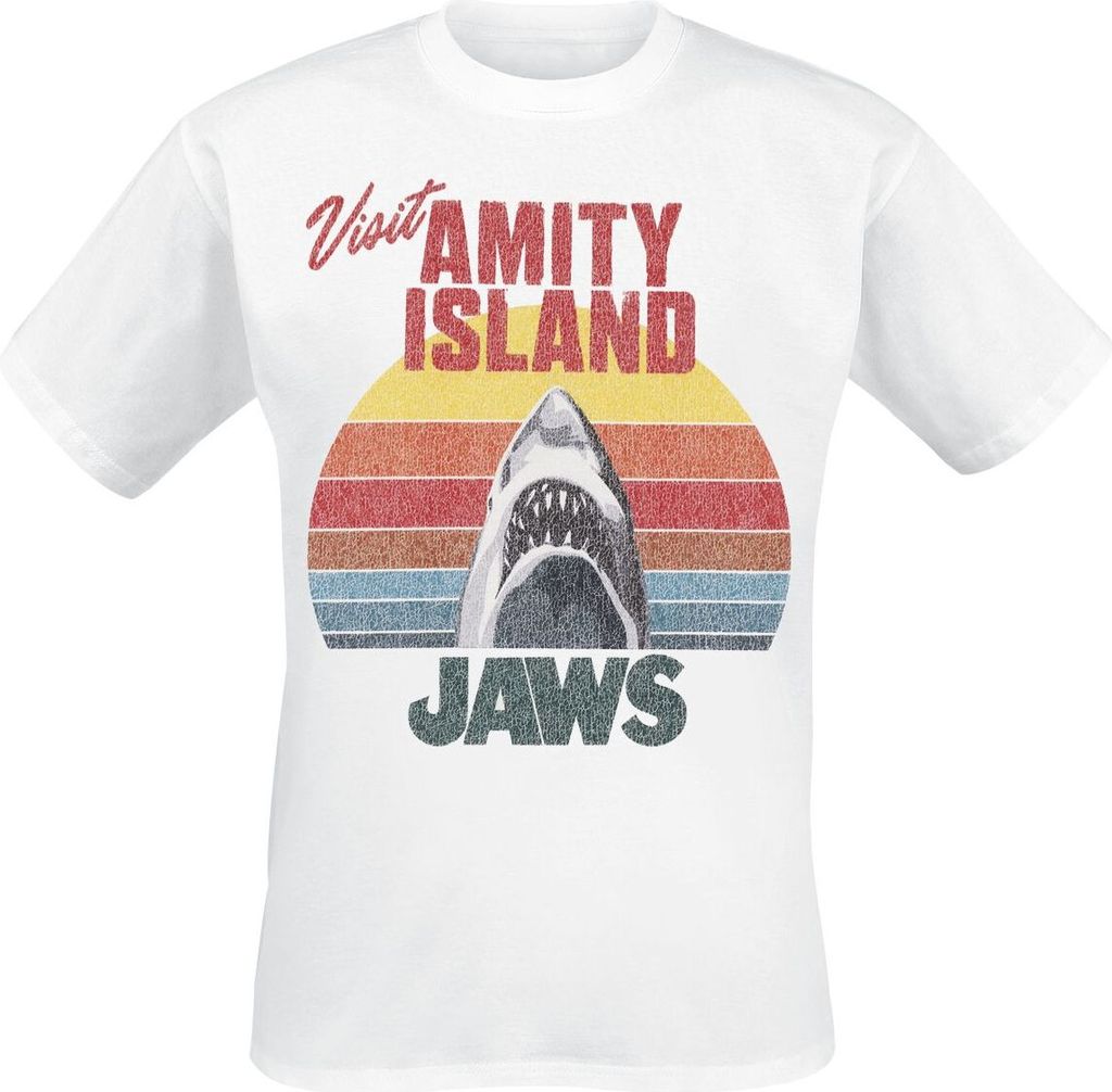 Der weisse Hai T-Shirt Herren Sunset Amity Jaws weiß M