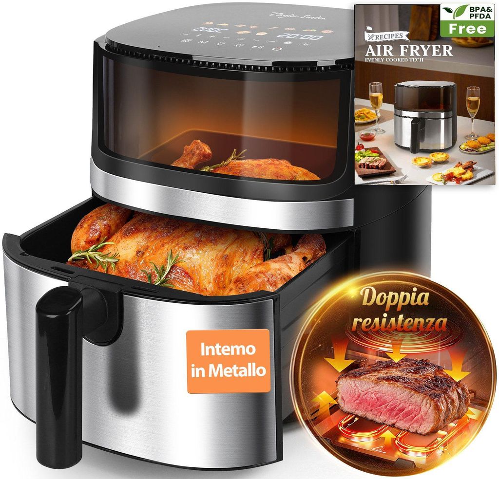 Aigostar Dual Blaze™ Heißluftfritteuse XXL, 8L, 2000W, mit Produktbild 