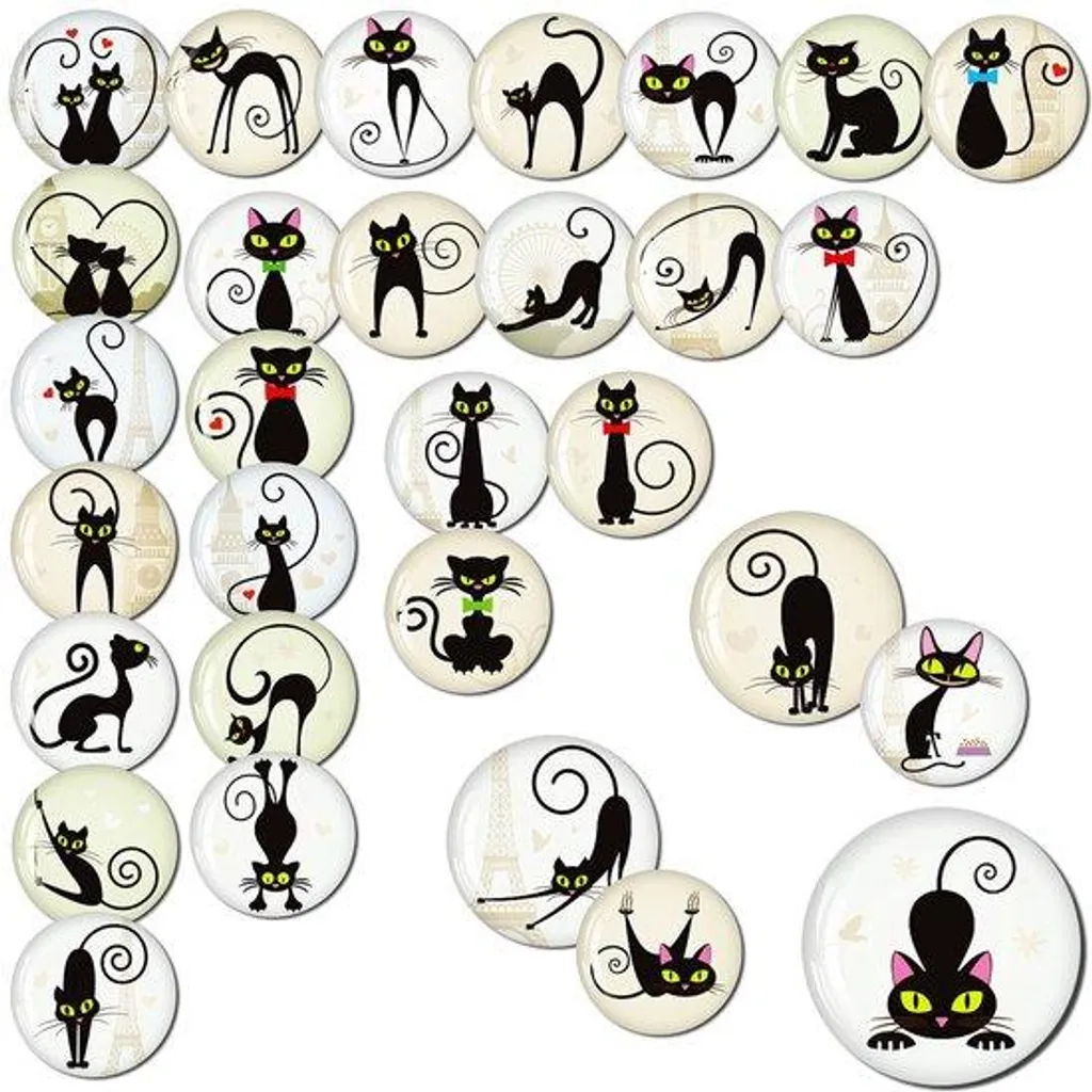 Aimants de cuisine chat pour enfants - Lot de 30 magnets décoratifs