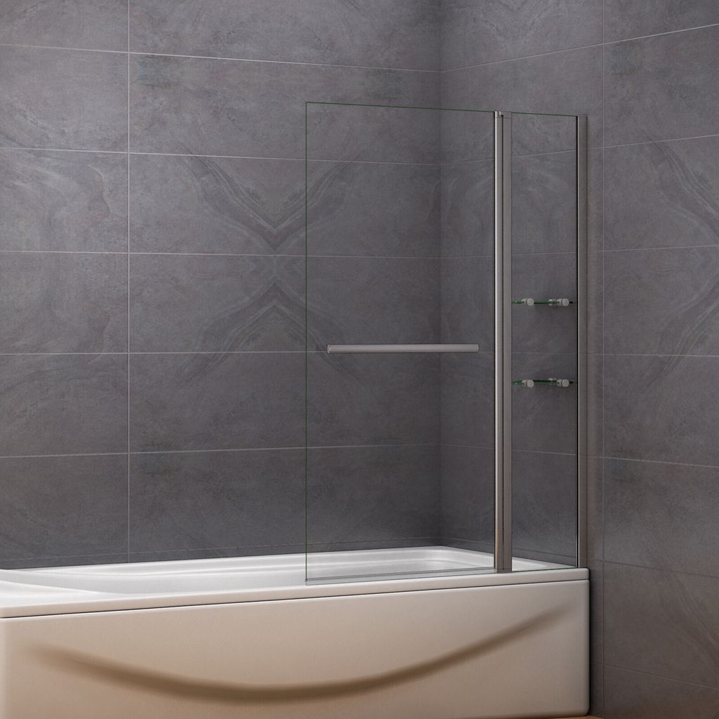120x140cm 2-teilig Faltwand Duschwand Badewanne Aufsatz Drehen 180° Duschabtrennung