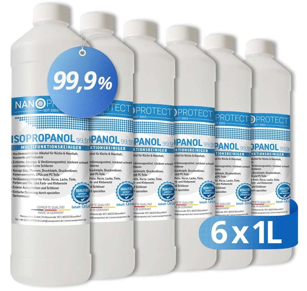 Nanoprotect Isopropanol 99,9% | 6 x 1 Liter Reiniger | Produktbild 