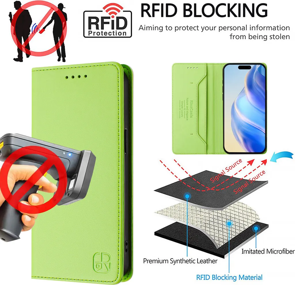 SEEKO Cover In Pelle Per Motorola Edge 30 - Custodia Portafoglio Con Slot E Chiusura Magnetica, Nero
