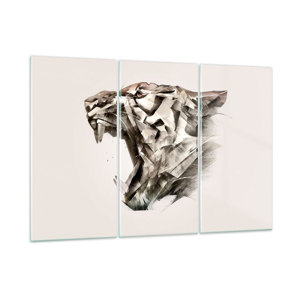 Bilder auf glas - tiger tier - 165x110cm - Glasbilder - Wandbilder - Bilder - Kunstdruck - zum Aufhängen bereit - Wanddekoration aus Glas - Glas B...