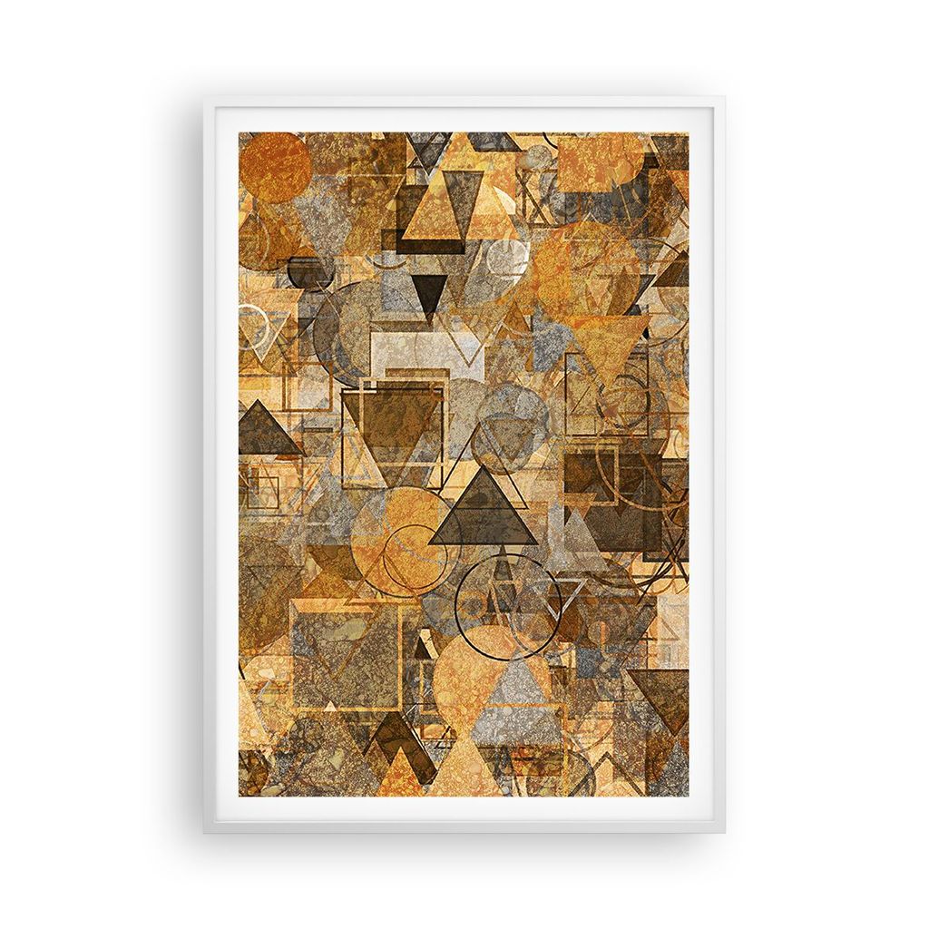 Gerahmtes Poster - Weißer Rahmen - Abstraktion modern - 70x100 cm - Wand Bild - Wanddeko - Wandbilder - Kunstposter - Wandposter - Bilderrahmen - ...
