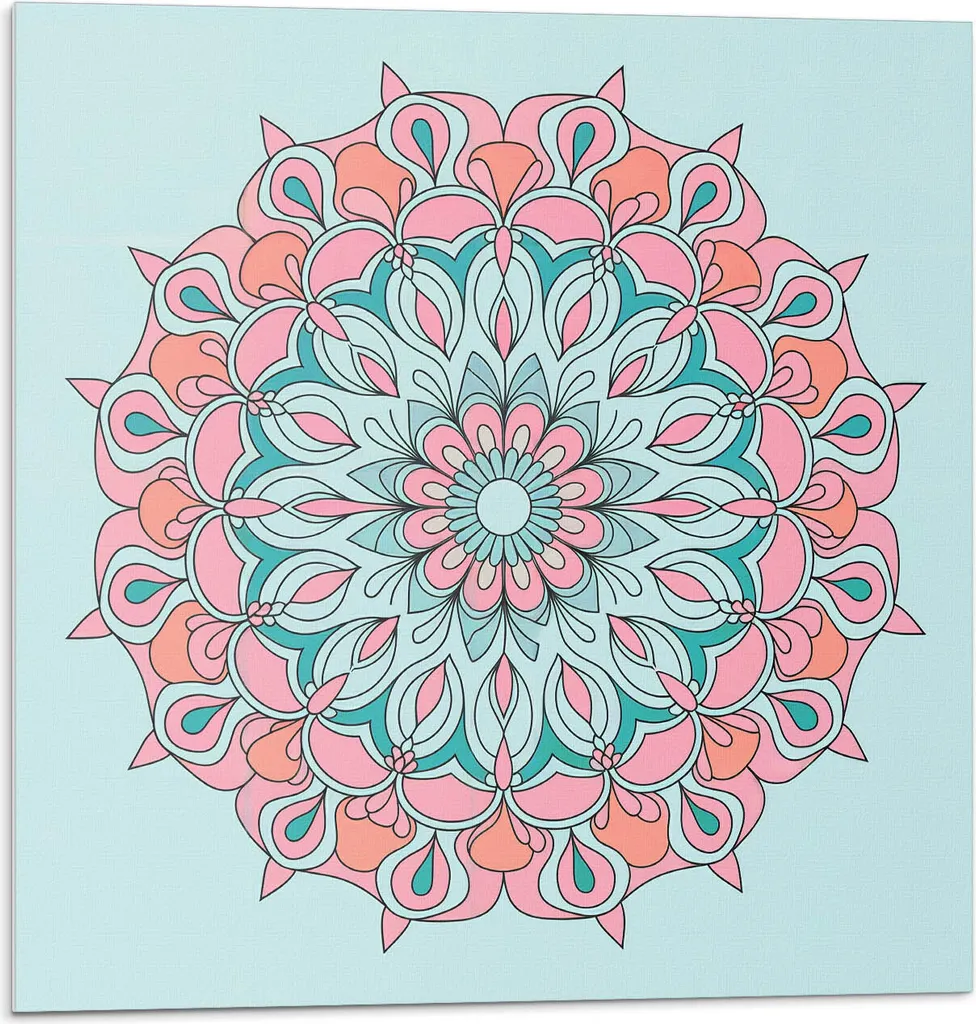 Pannelli Murali Decorativi 3D Mandala - 4 pezzi 50x50 Autoadesivi - 1
