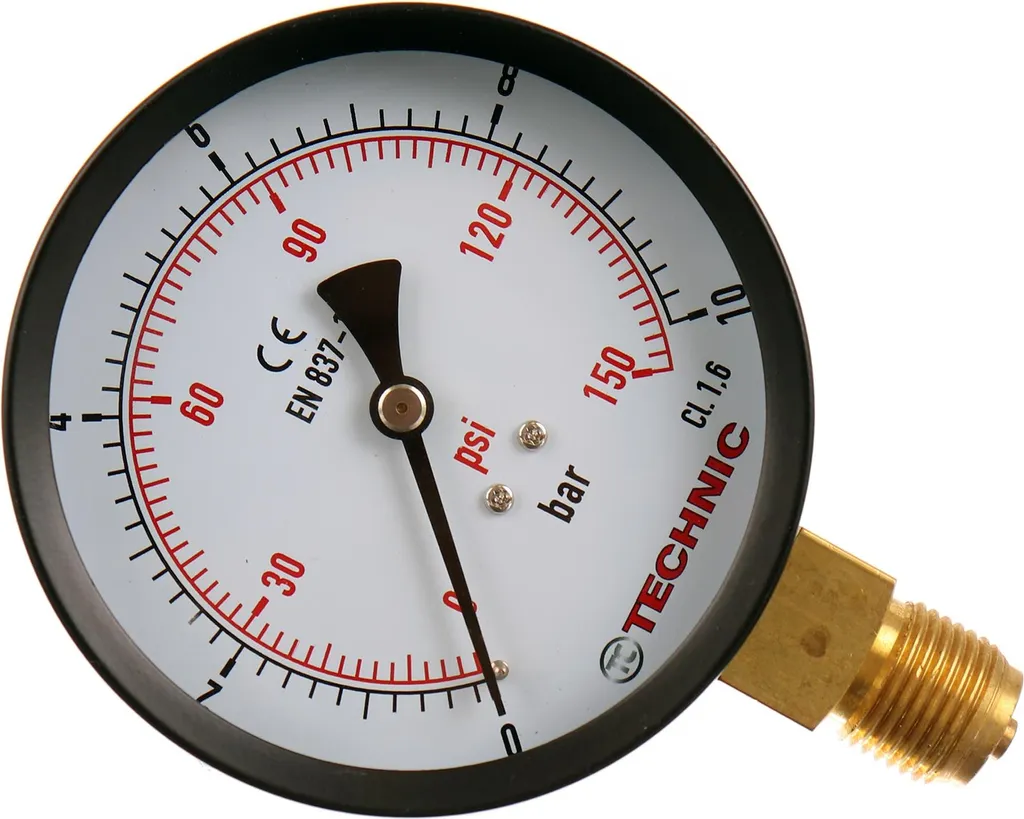 Manometro 0-10 Bar Professionale TC Technic Attacco 1/2" Radiale