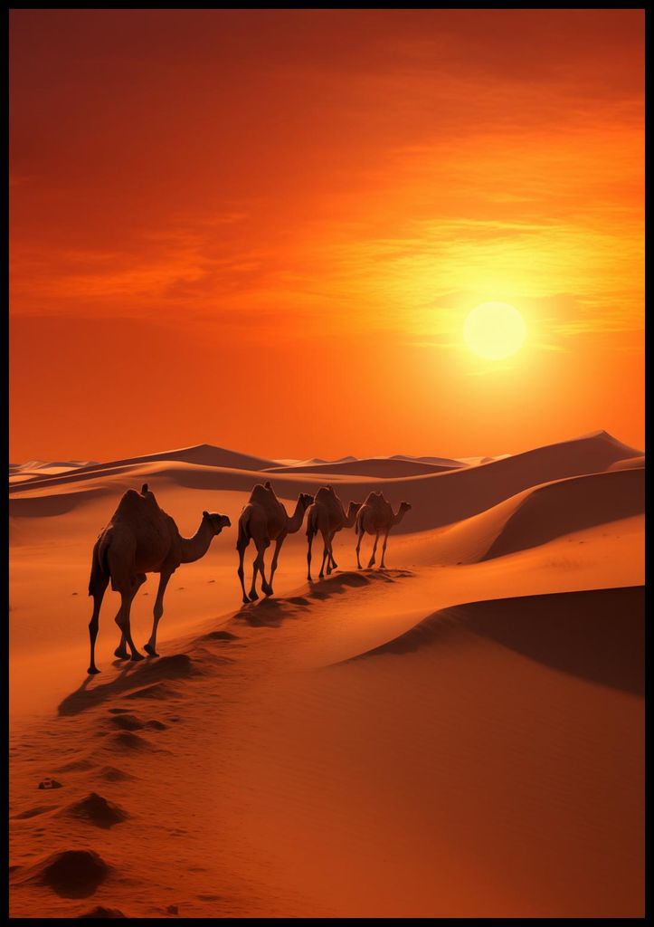 Plakat 70x100cm Karawane in der Wüste