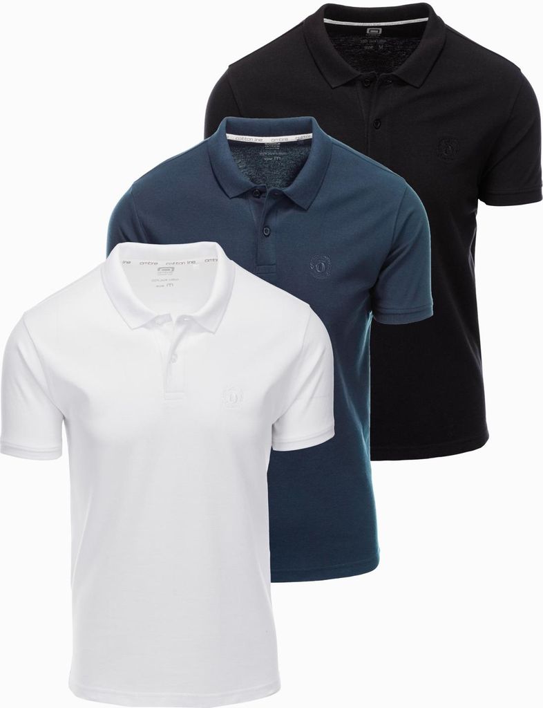 Ombre Clothing Herren-T-Shirt-Set Njongai weiß und Schwarz S