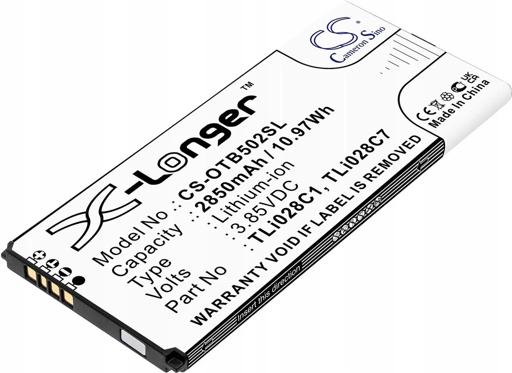 Batterie Haute Capacité 2850 mAh TLI028C1 pour Alcatel Ot-5002a