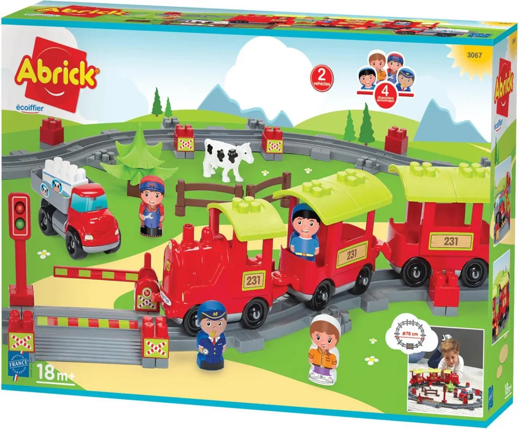 Kit de construction ferroviaire Ecoiffier locomotive à vapeur - 45 pièces
