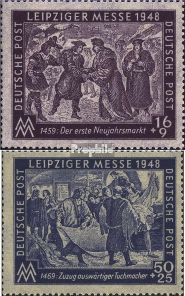 Briefmarken Sowjetische Zone (All.Bes.) 1948 Mi 198-199 (kompl.Ausg.) gestempelt Leipziger Messe