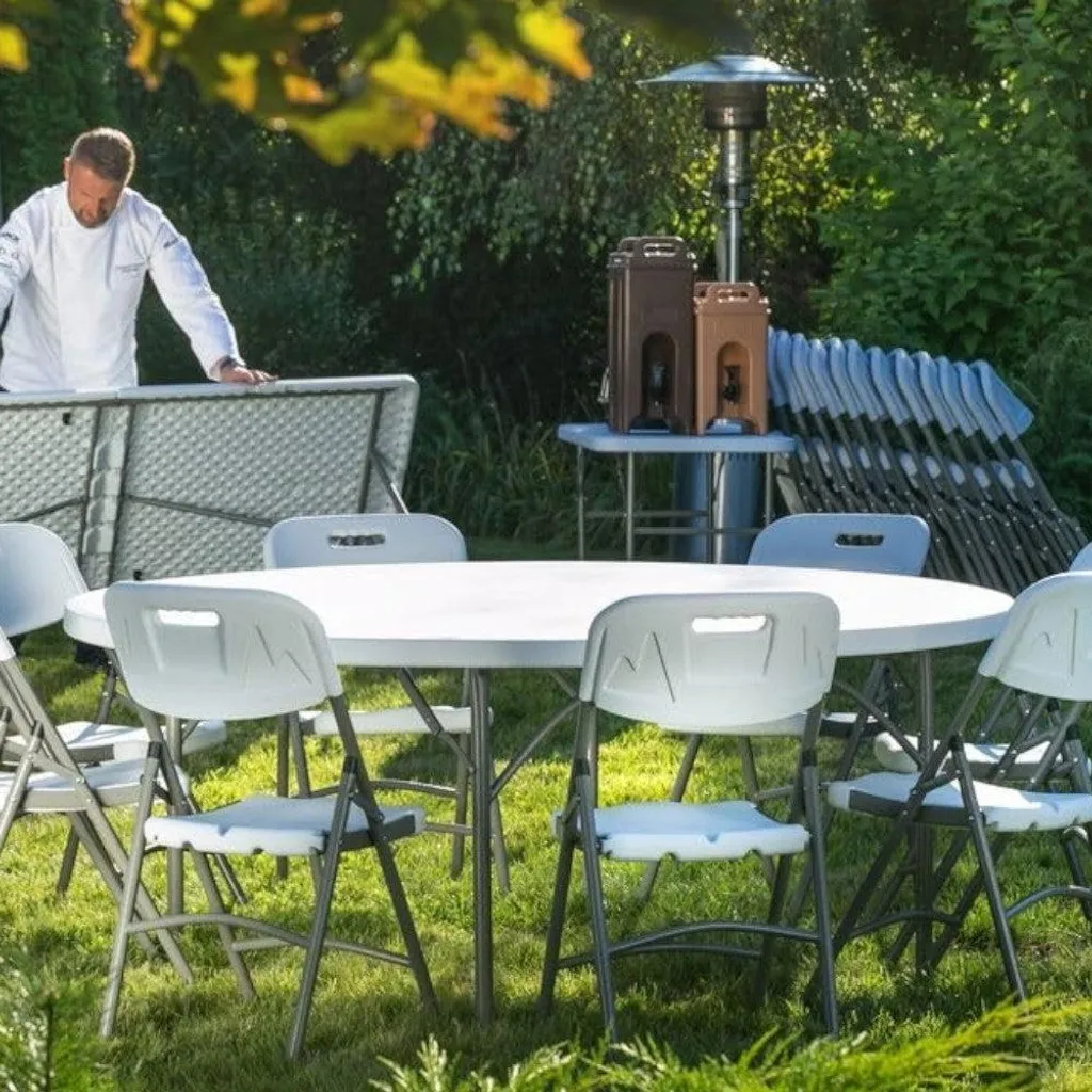 Table pliante pour buffet extérieur et camping structure acier gris 150cm - 2