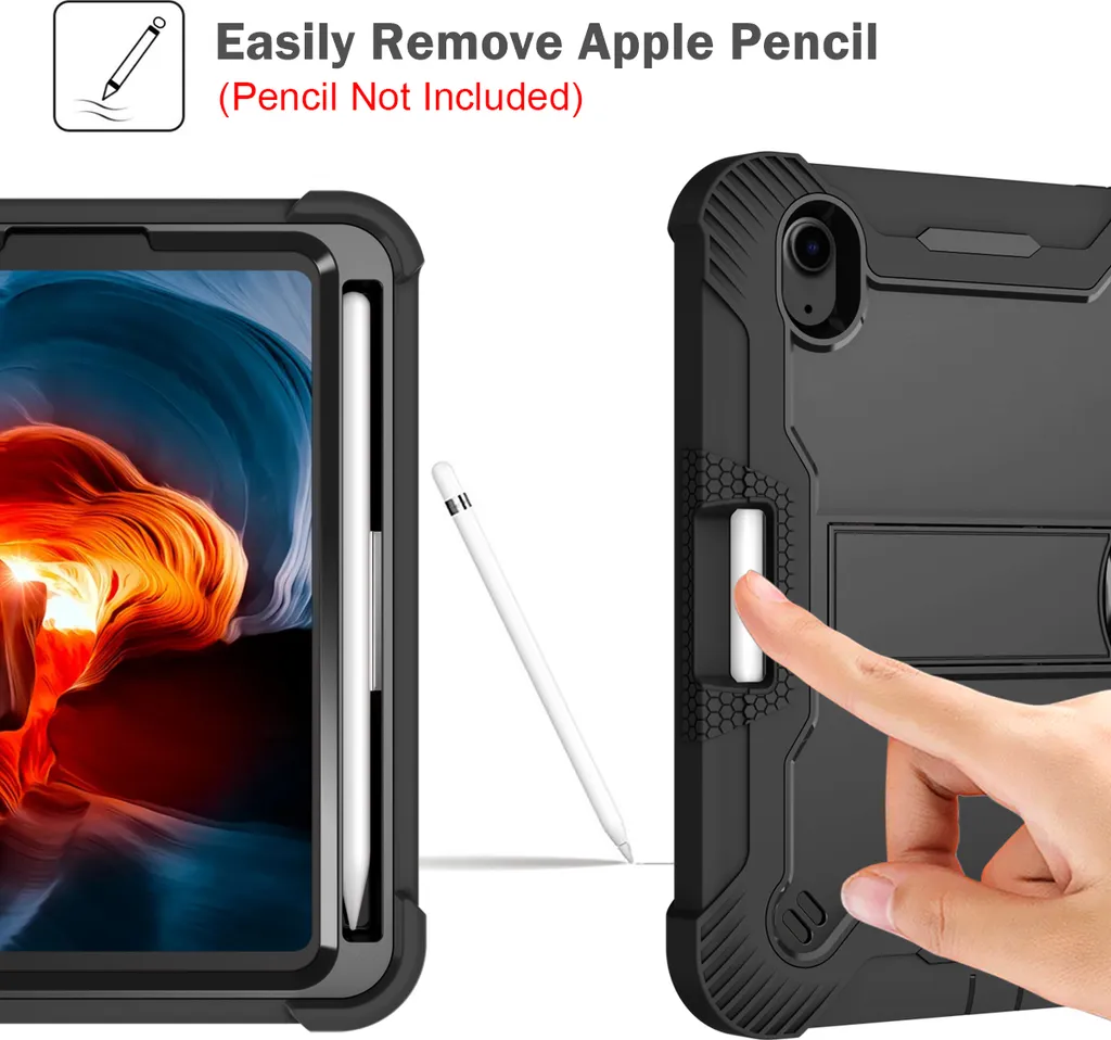 Custodia iPad mini 2024 per Bambini e Lavoro: Cover Robusta Nera - 4