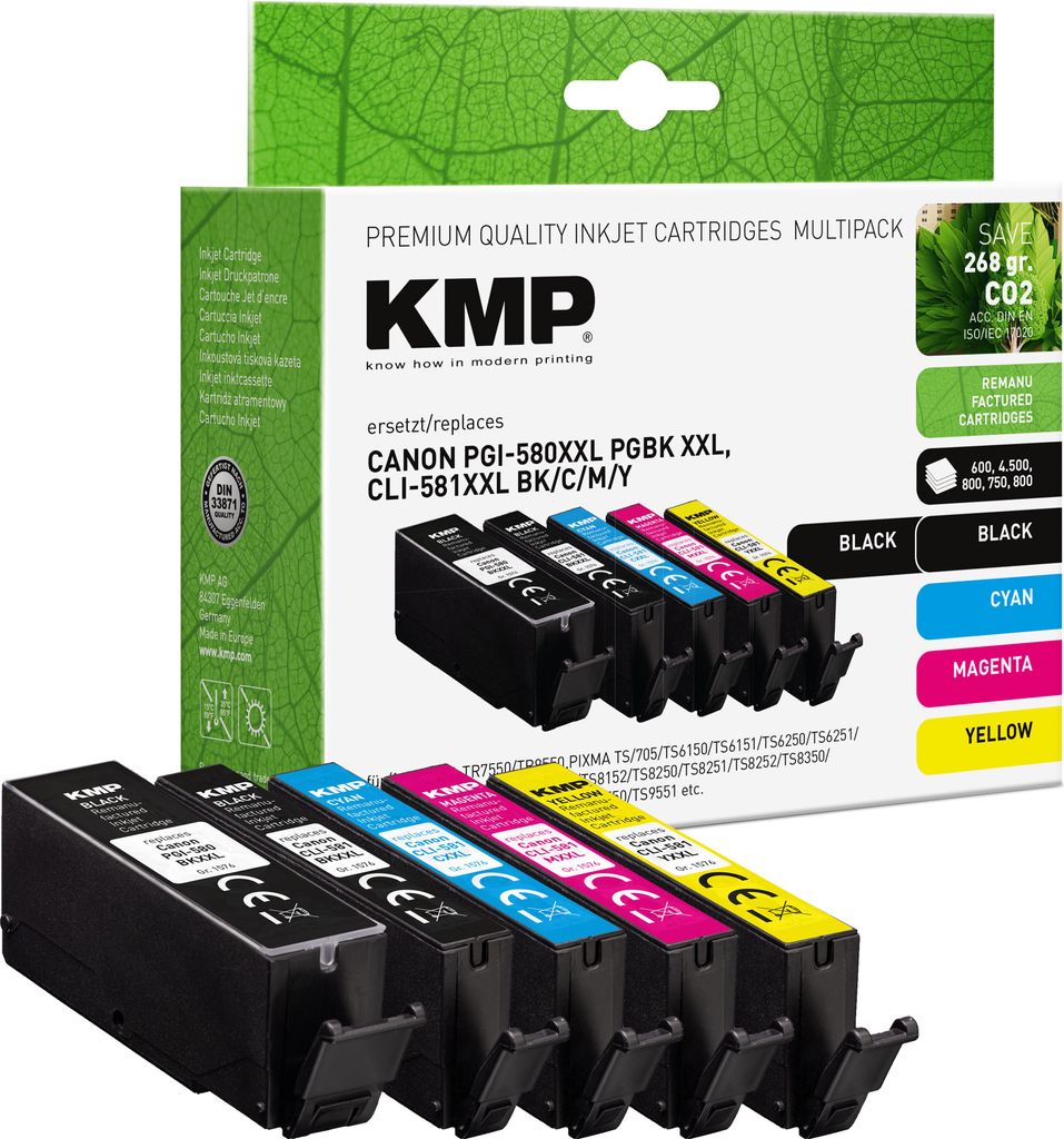 KMP Patrone Canon PGI-580XXL/CLI-581XXL Multip. bk,c,m,y Obrázok produktu 