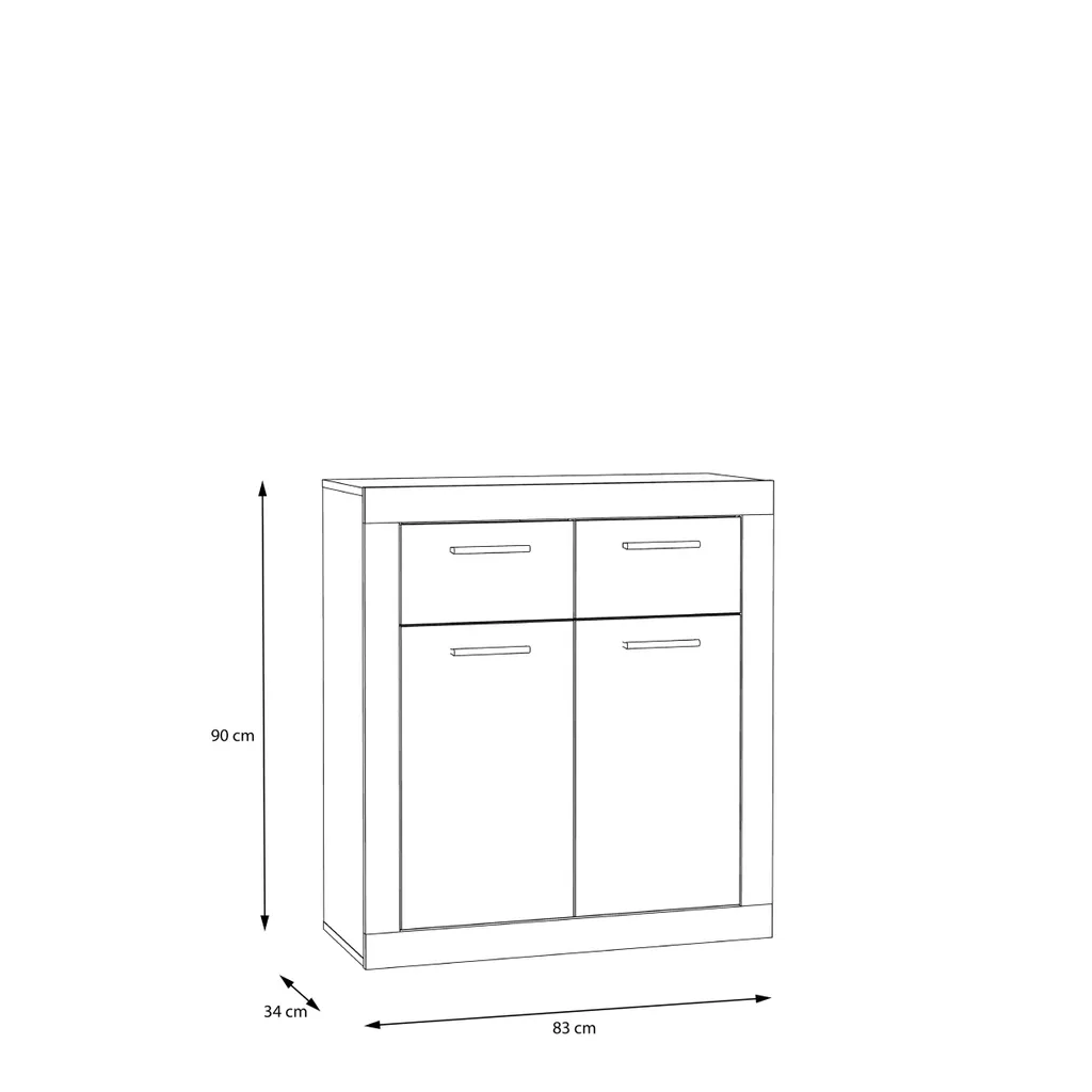 Petite Commode BACCIO Bicolore Béton et Blanc 83cm Style Industriel - 4