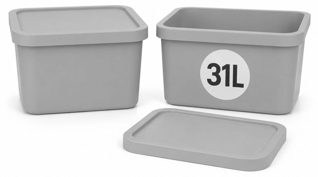 Plastard Aufbewahrungsbox mit Deckel 2er-Set 31 Liter in Produktbild 