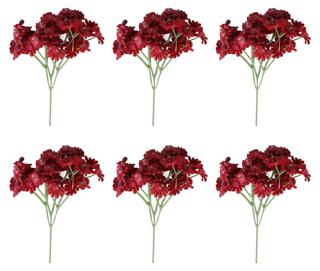 6 künstliche Blumen, naturgetreu, UV-beständig, aus Seide, als Tischdekoration für drinnen und draußen, farbenfrohe künstliche Blüten