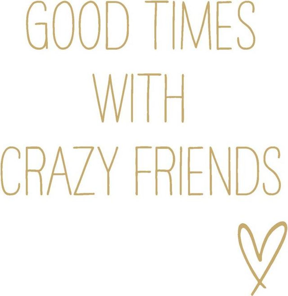 Servietten 33x33 cm - Crazy Friends gold Produktbild 