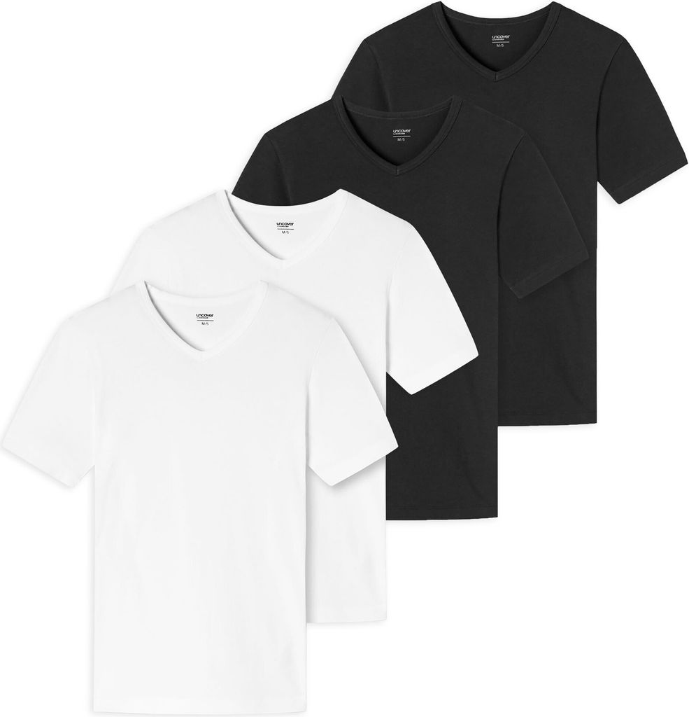 UNCOVER by SCHIESSER Herren T-Shirt 4er Pack - V-Ausschnitt Produktbild 