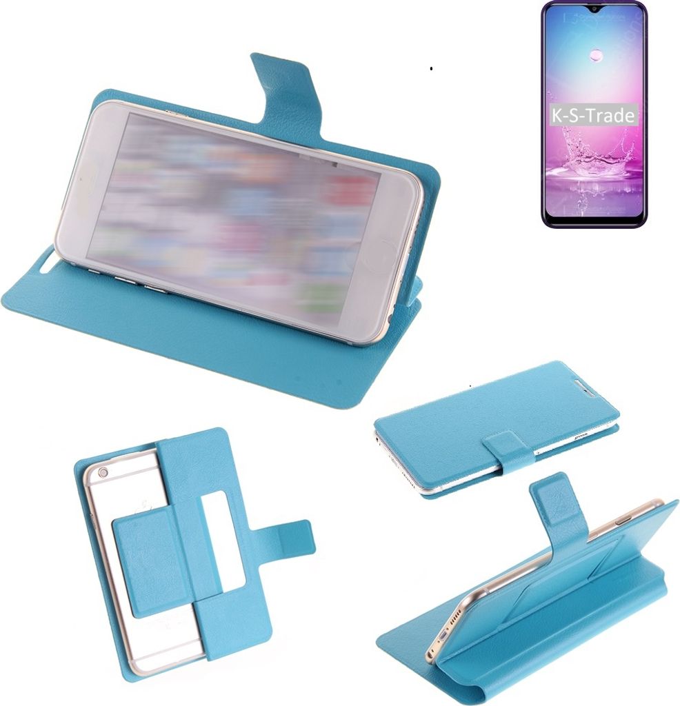 K-S-Trade Schutzhülle Handyhülle kompatibel mit Oukitel C15 Pro Flip cover Handy case Smartphone Klapphülle blau