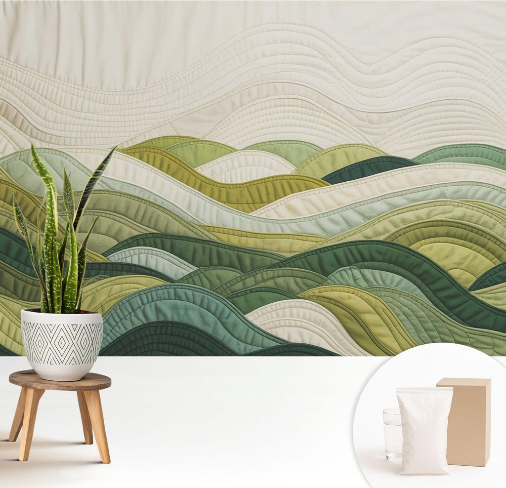 Fototapete - 208x146 cm - Tapete - Wandtapete - Wandbilder - Dekofolie - Tapete Folie - Wand - Dekoration - Wohnzimmer - Fabric Hills