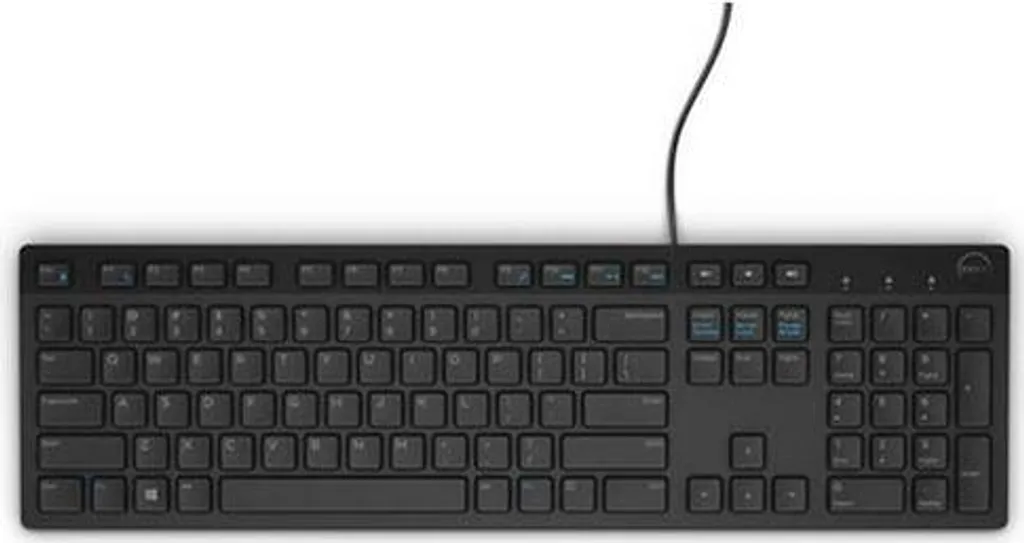 Clavier Dell KB216 Touches Silencieuses QWERTY Danois Noir 580-ADGX