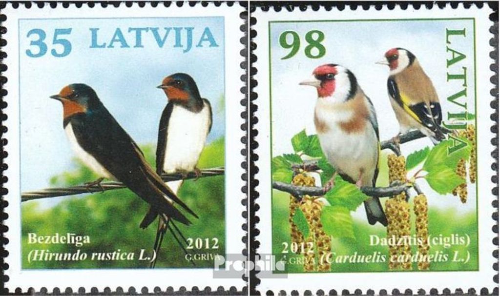 Briefmarken Lettland 2012 Mi 836-837 (kompl.Ausg.) postfrisch Vögel