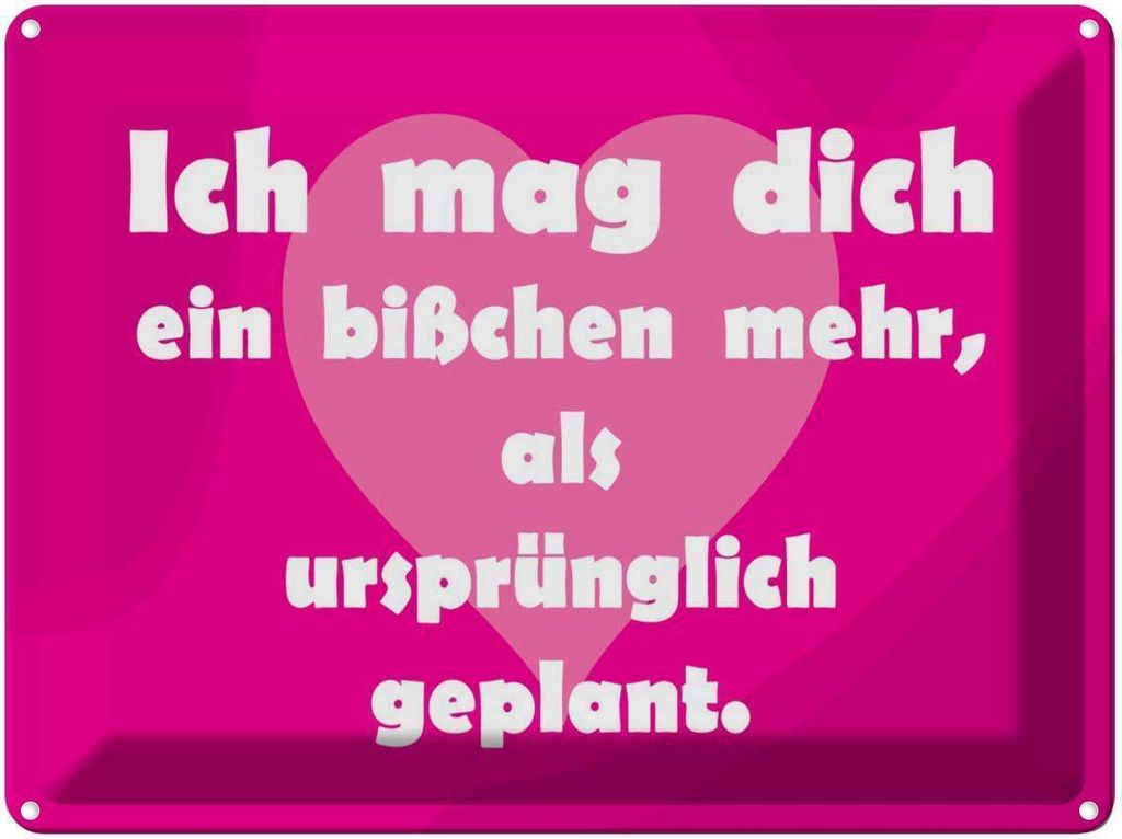 vianmo Blechschild 30x40 cm Ich mag Dich (Herz) Spruch Zitat
