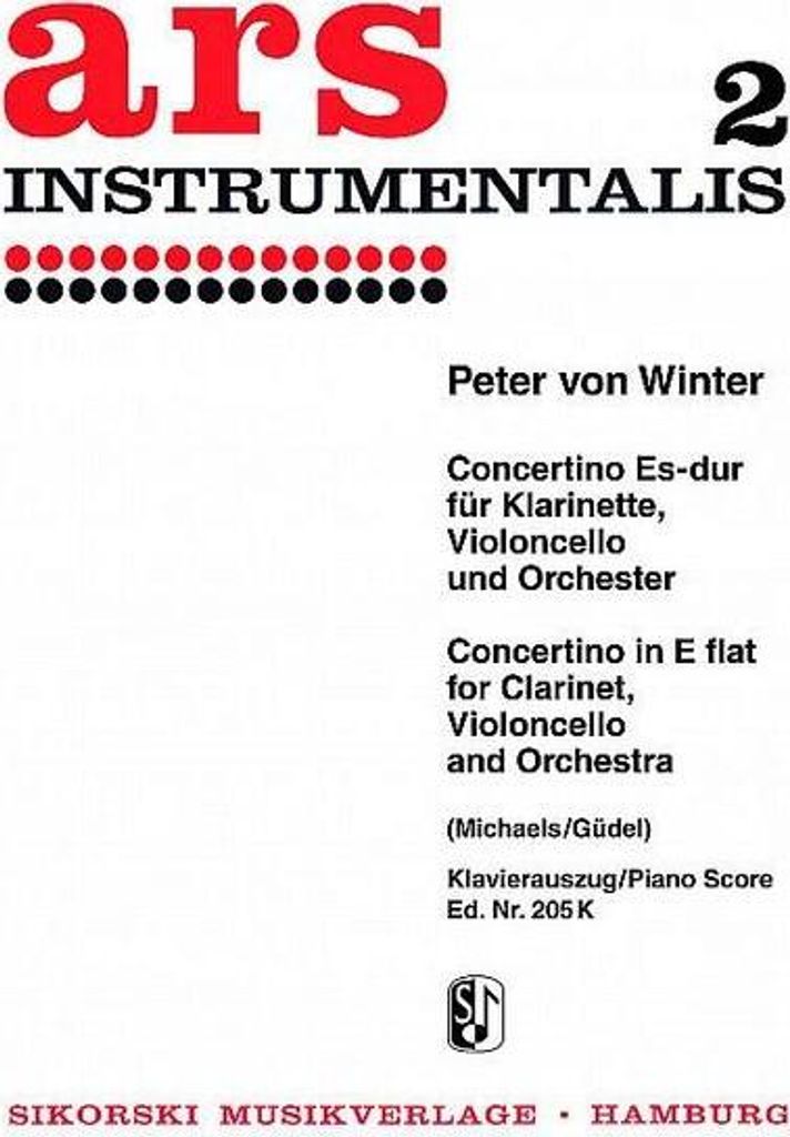 Concertino Es-Dur für KlarinetteVioloncello und Orchester