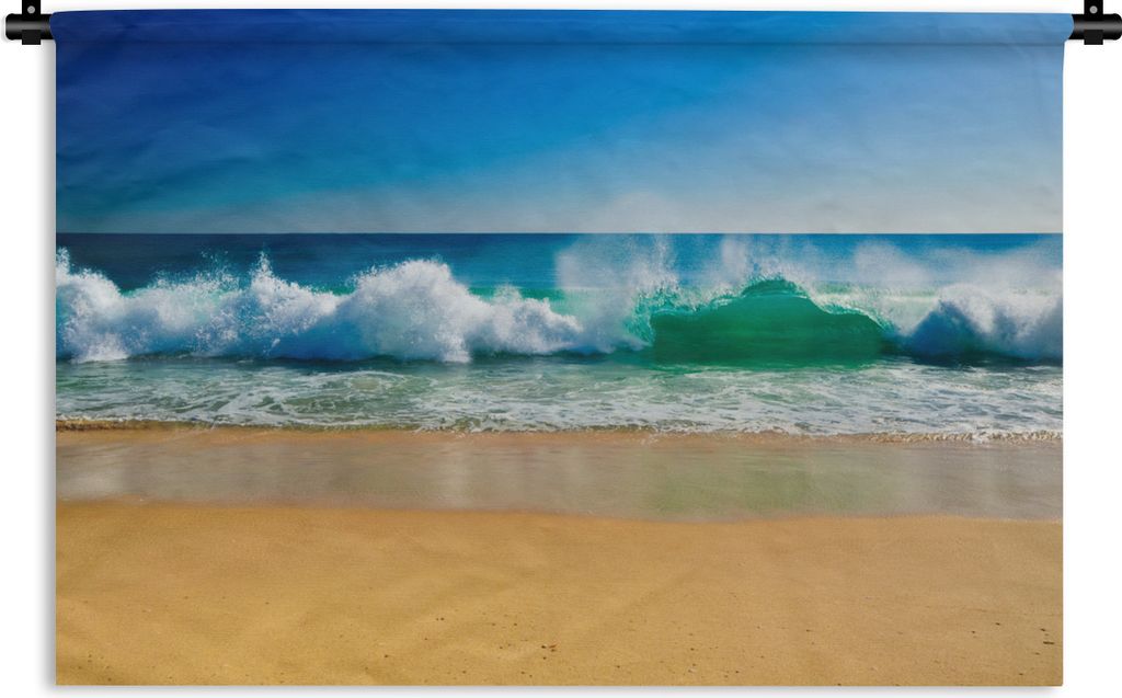 MuchoWow Wandteppich Wandbehang Meer - Golf - Strand 150x100 cm Tapisserie Dekoration Wandtuch - Waschbar - Tapisserien - Wand-Decke