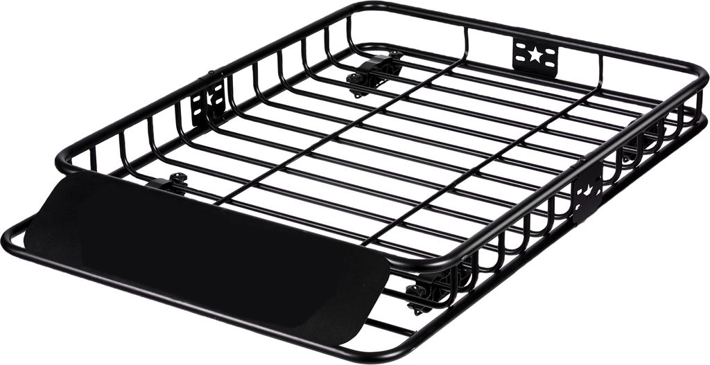 SucceBuy Dachgepäckträger-Ladungskorb, 117,5 x 91,5 x 11,4 cm, Hochleistungs-Dachträger, 90,7 kg Kapazität, universeller Gepäckhalter für SUV...