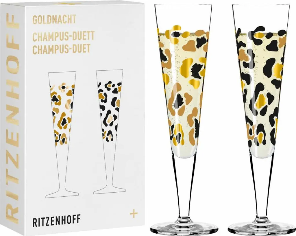 Set 2 Bicchieri Champagne Ritzenhoff Goldnacht 205ml Design d'Autore