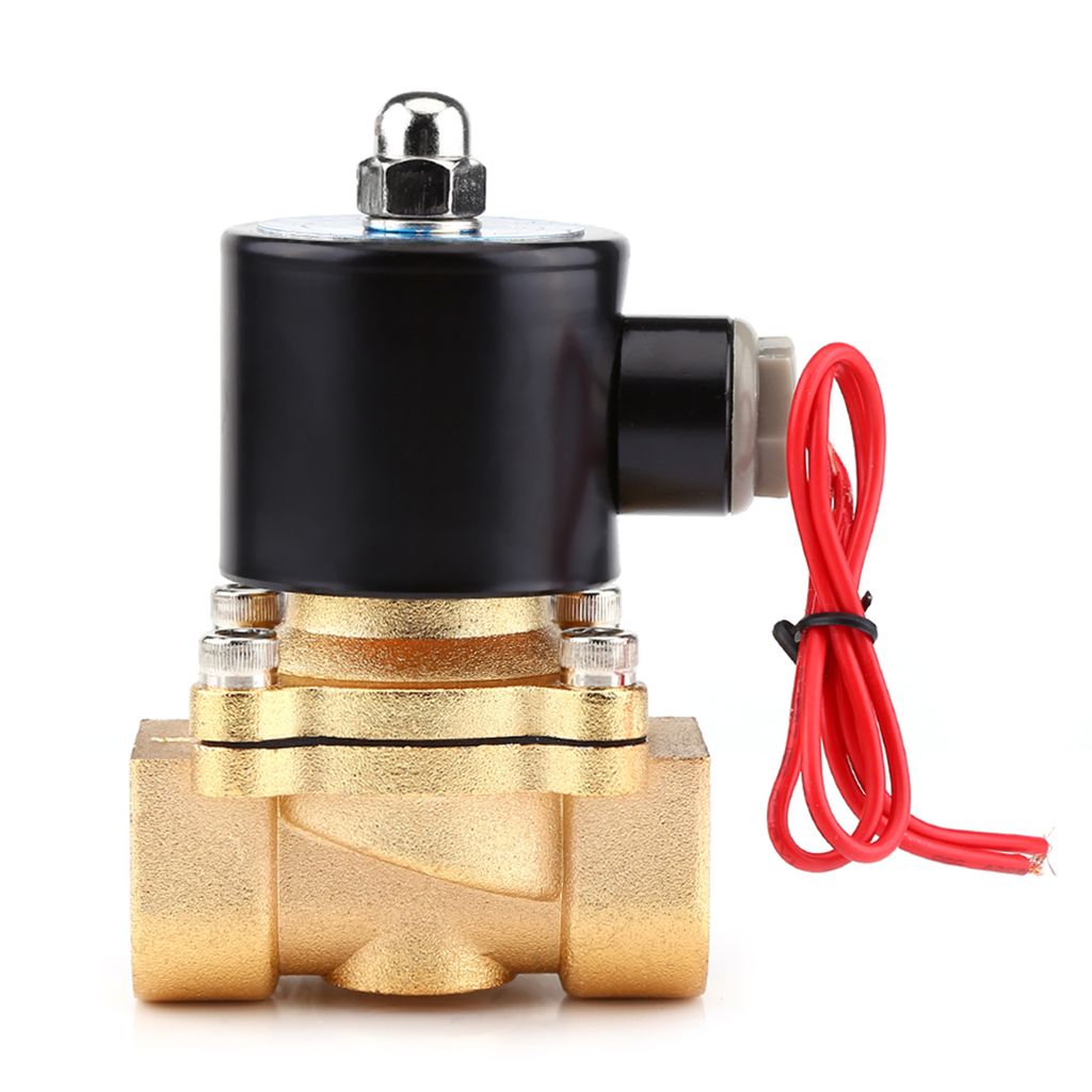 A close-up studio shot of a solenoid valve.