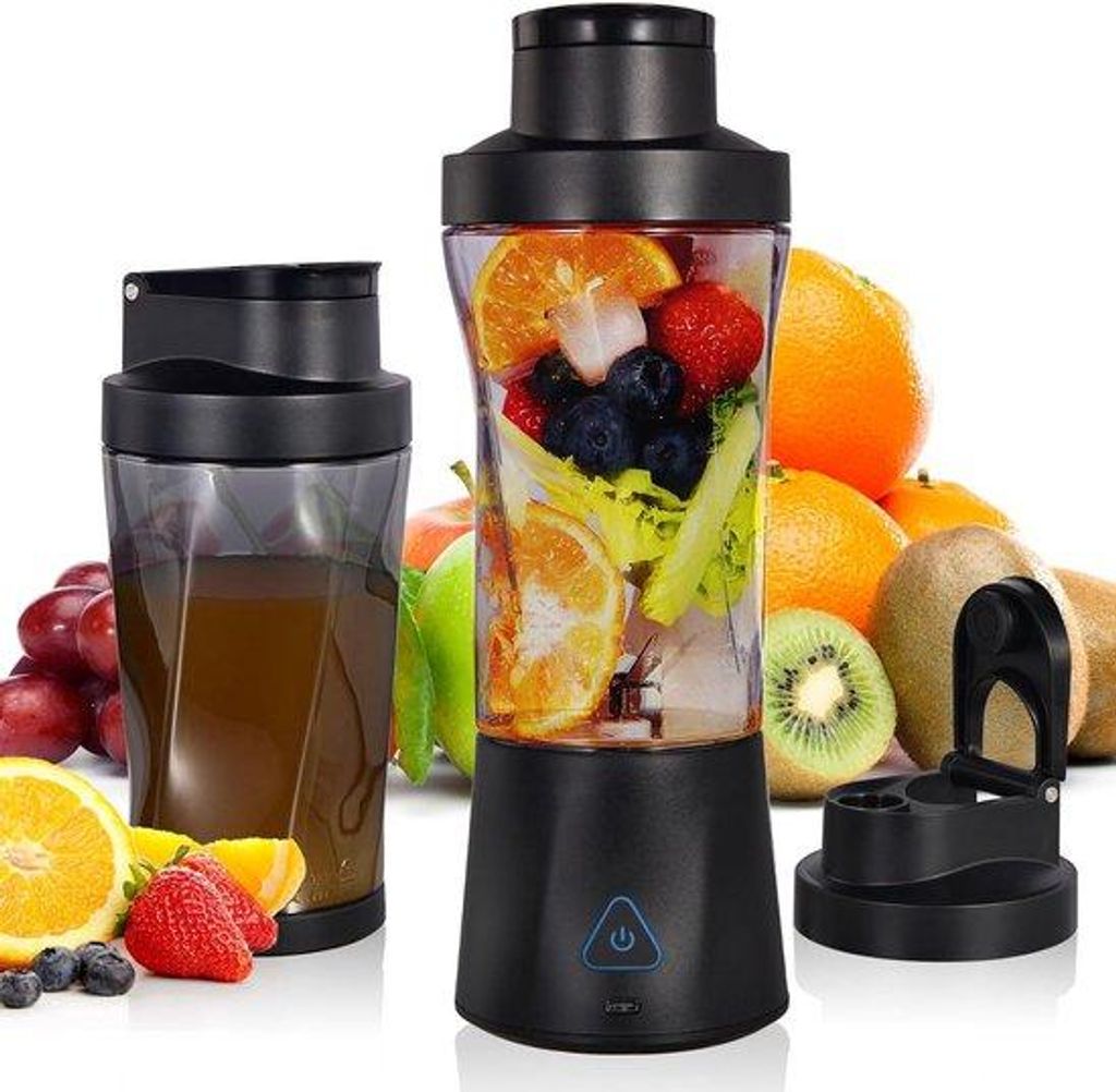24oz BPA-Freie USB-C-Ladegerätefähige Selbstreinigende Persönliche Blender für Shakes und Smoothies mit 6 scharfen Messern, Schwarz
