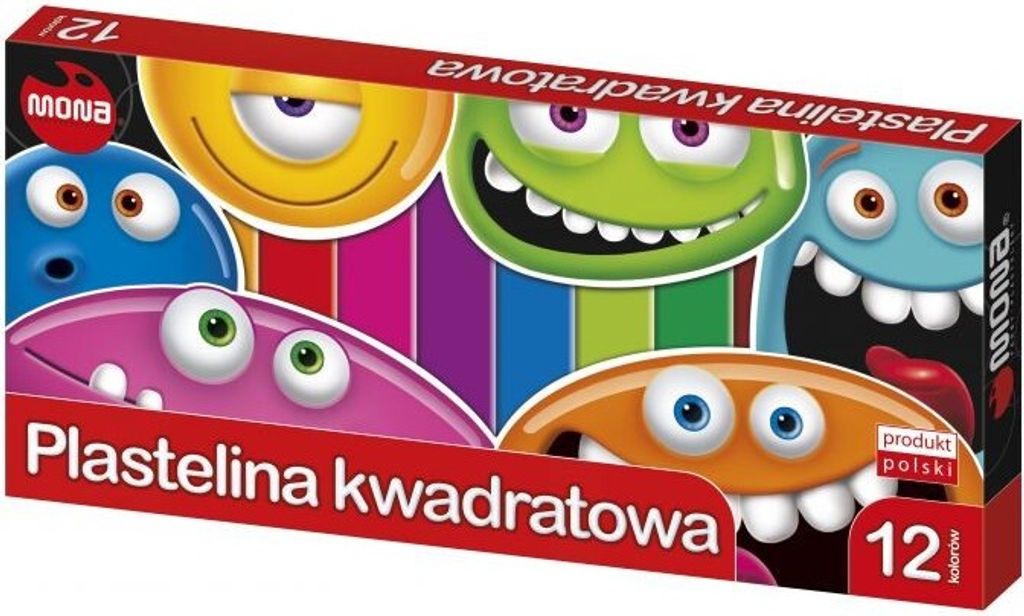 Štvorcová plastelína 12 farieb Mona Obrázok produktu 
