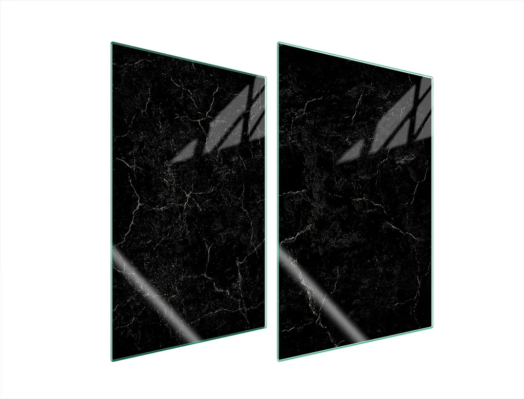 Couverture de protection pour plaques de cuisson 35x52 marbre noir 2 pcs