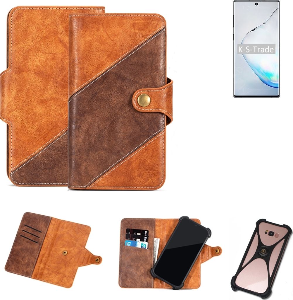 K-S-Trade Handyhülle Schutzhülle Bookstyle Case Wallet-Case kompatibel mit Samsung Galaxy Note10 SD855 Cover Klapphülle Kantenschutz Smartphone
